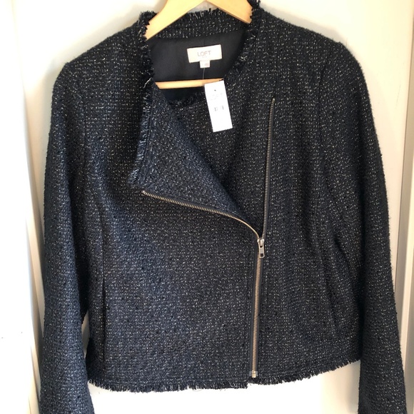 LOFT Jackets & Blazers - ❤️🌸HP! ❤️🌸 LOFT Black Jacket Gold Thread NWT!!!